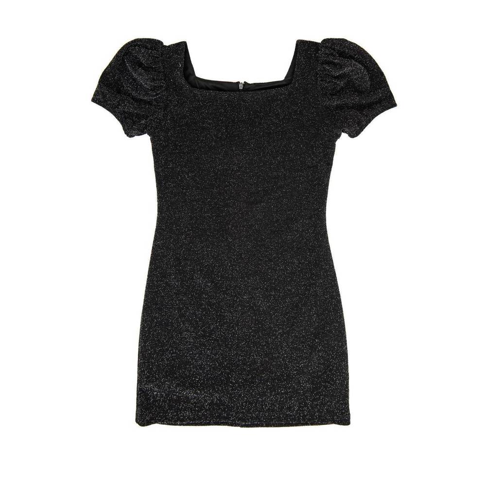 NEW BY DEBRA mel sparkle puff sleeve body con dress in black